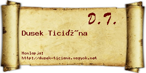 Dusek Ticiána névjegykártya